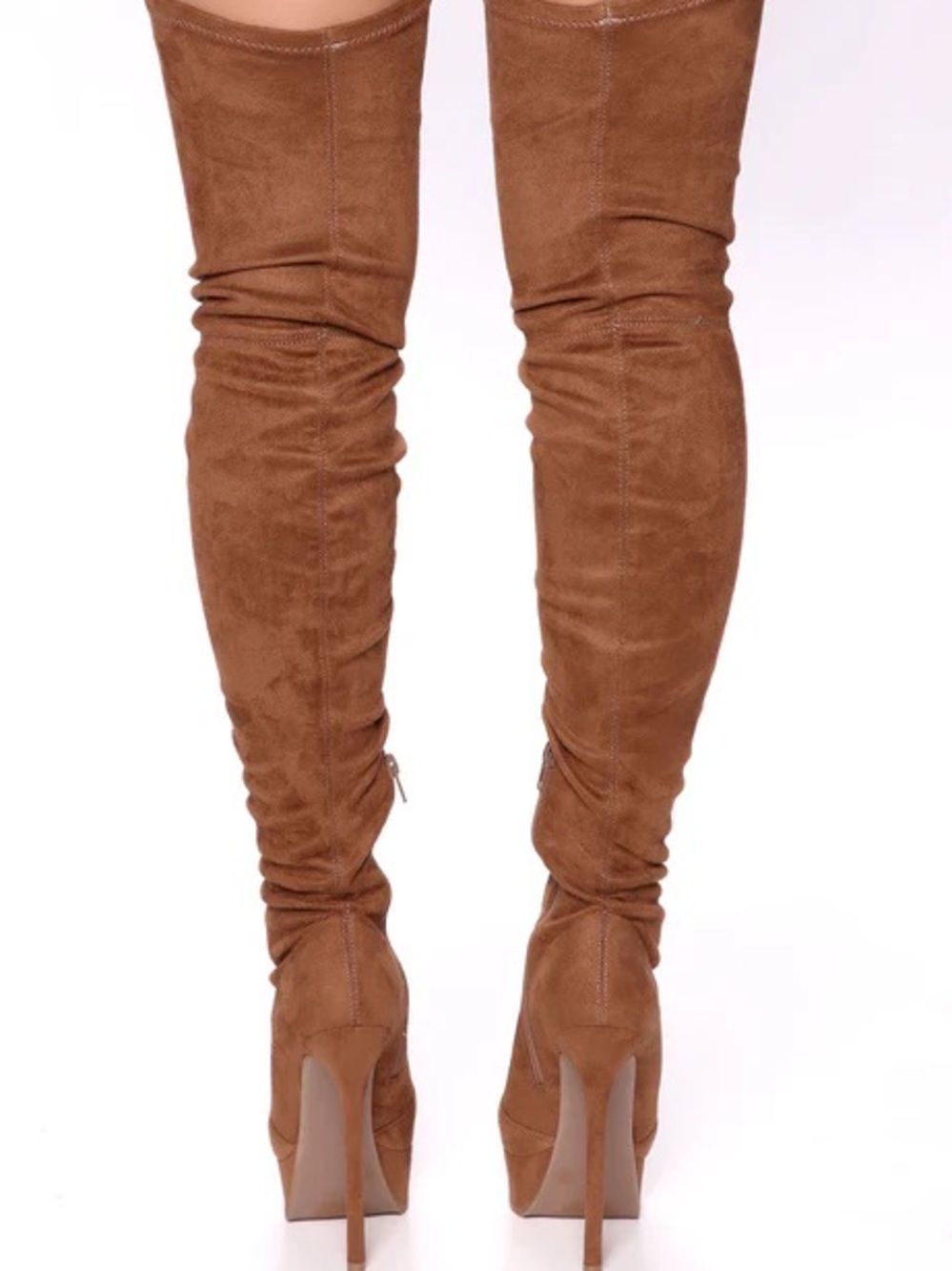 Fashion Nova Women's Over-The-Knee Lace Up Stiletto Boots - Brown - Picture 5 of 5